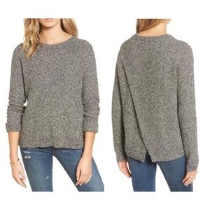 Madewell *Flawed* Province Cross Back Knit Marled Noir Black